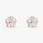9ct Yellow Gold Crystal Flower Stud Earrings 1.58.8089