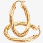 9ct Yellow Gold Oval Twist Creole Earrings UER067Y