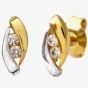 9ct Two-Colour Cubic Zirconia Stud Earrings E1023YW