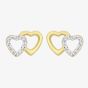 9ct Yellow Gold & Cubic Zirconia Double Heart Stud Earrings 1.58.8199