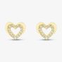9ct Yellow Gold Cubic Zirconia Open Heart Stud Earrings E1625Y