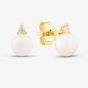 9ct Yellow Gold Fresh Water Pearl Cubic Zirconia Stud Earrings 1.59.1886