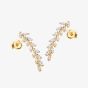 9ct Yellow Gold Cubic Zirconia Leaf Stud Earrings 1.58.4749