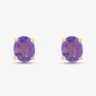 9ct Yellow Gold Oval Cut Amethyst Stud Earrings OJS0006E-AM 9KY