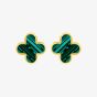 9ct Yellow Gold Malachite Petal Stud Earrings 1.55.9521