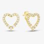 9ct Yellow Gold Cubic Zirconia Open Heart Stud Earrings 1.59.0779