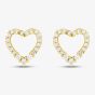9ct Yellow Gold Cubic Zirconia Open Heart Stud Earrings 1.59.0779