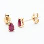 9ct Yellow Gold 0.44ct Pear Cut Ruby Stud Earrings WWW2047