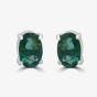 9ct White Gold 0.74ct Oval Cut Emerald Stud Earrings WWW349