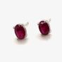 9ct White Gold 0.93ct Oval Cut Ruby Stud Earrings WWW784