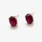 9ct White Gold 0.95ct Oval Cut Ruby Stud Earrings WWW405