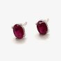 9ct White Gold 1.14ct Oval Cut Ruby Stud Earrings WWW782