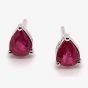 9ct White Gold 0.95ct Pear Cut Ruby Stud Earrings WWW414