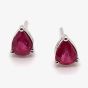 9ct White Gold 0.81ct Pear Cut Ruby Stud Earrings WWW428