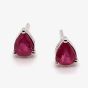 9ct White Gold 0.85ct Pear Cut Ruby Stud Earrings WWW440