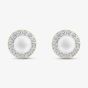 9ct Yellow Gold Cultured Pearl Crystal Stud Earrings 1.58.7559