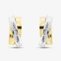 9ct Two Colour Gold Triple Bar Cubic Zirconia Stud Earrings 2.59.0289