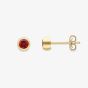 9ct Yellow Gold Round Garnet Stud Earrings 120325147568