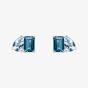 9ct White Gold Multi Cut Blue Topaz Stud Earrings GE2473