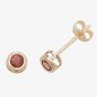 Fashionista Gold 9ct Gold Garnet Stud Earrings ES425GA
