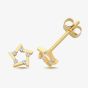 9ct Yellow Gold Cubic Zirconia Open Star Stud Earrings ES2177