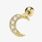 9ct Yellow Gold Moon Cartilage Stud Earring ES1900