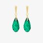 9ct Yellow Gold Green Crystal Dropper Earrings 1.58.0045