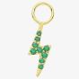 9ct Yellow Gold Green Cubic Zirconia Lightning Bolt Earring Charm EPN0014E