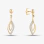 9ct Yellow Gold Cubic Zirconia Pear Shaped Dropper Earrings H17-5070-Y