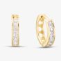 9ct Yellow Gold 11mm Crystal Huggie Hoop Earrings 1.57.9699