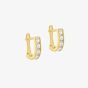 9ct Yellow Gold 9mm Crystal Half-Hoop Earrings 1.58.9229