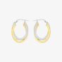 9ct Two-Tone Oval Crossover Creole Earrings 2.53.3929