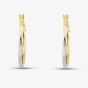 9ct Two Tone Twist Crossover Creole Earrings UER116YW