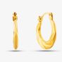 9ct Yellow Gold Graduated Twist Creole Hoop Earrings UER119Y