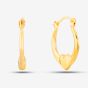 9ct Yellow Gold 12mm Heart Creole Earrings UER129Y