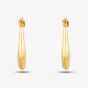 9ct Yellow Gold Shaped Oval Creole Earrings UER132Y