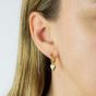 9ct Yellow Gold Diamond Heart Hoop Earrings GE2404