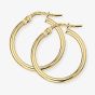 9ct Yellow Gold 18mm Tube Hoop Earrings E551