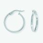 9ct White Gold 18mm Square Tube Hoop Earrings ER669