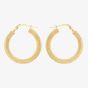 9ct Yellow Gold Textured Creole Hoop Earrings 1.52.7559