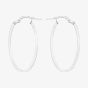 9ct White Gold Oval Creole Hoop Earrings 5.53.3479