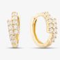9ct Yellow Gold Cubic Zirconia Two Row Hoop Earrings E1630Y