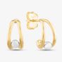 9ct Two Colour Gold Open Double Row Hoop Earrings GE2409