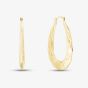 9ct Yellow Gold Large Patterned Creoles Hoop Earrings UER101Y
