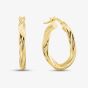 9ct Yellow Gold 20mm Twisted Hoop Earrings MISC (AR ODD)