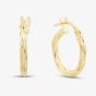 9ct Yellow Gold 13.5mm Twisted Hoop Earrings 1.51.3180