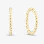 9ct Yellow Gold 10mm Twist Endless Hoop Earrings 1.51.3196