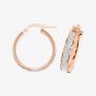 9ct Rose Gold 15mm Sparkling Hoop Earrings ER1023R-15