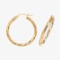9ct Yellow Gold 20mm Twist Hoop Earrings ER350