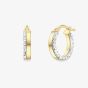 9ct Two Colour Gold Diamond Cut Hoop Earrings 120525147555